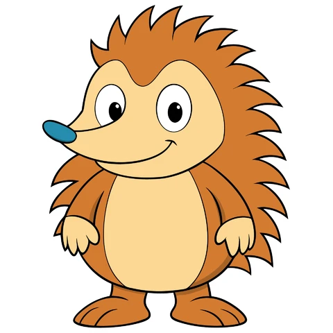 AI,JPG Cartoon Character Illustration of a Hedgehog