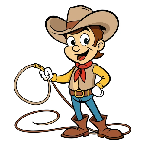 AI,JPG Cartoon Cowboy Character Illustration