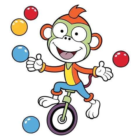 AI,JPG Ilustração de personagem de desenho animado brincalhão