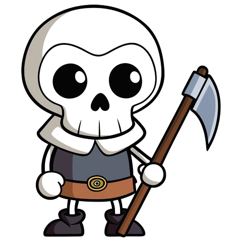AI,JPG Cartoon Skeleton Character Illustration