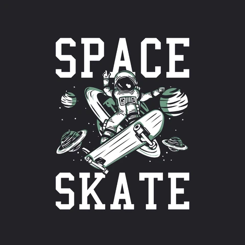 EPS,JPG Space Skate Retro Style T-Shirt Design