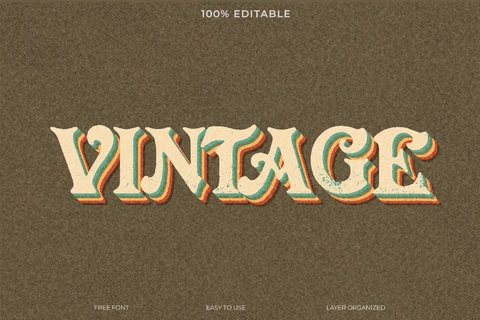 PSD Vintage Text Style Effect
