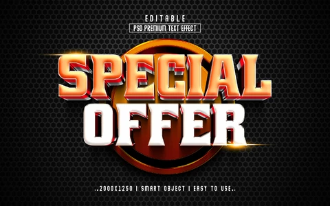 PSD Oferta especial moderno comercial 3d efecto de texto