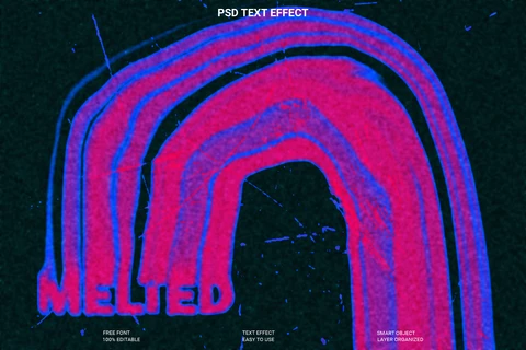 PSD Efeito de estilo de texto derretido