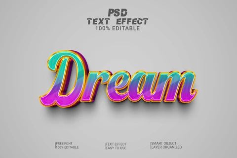 PSD Dream Vintage 3D Font Style Effect