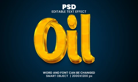 PSD Golden Oil 3D Text Effect