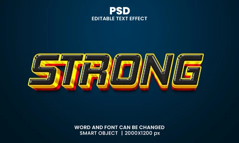 PSD Strong Gold 3D Text Effect