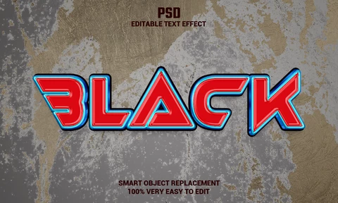 PSD Efecto de texto negro