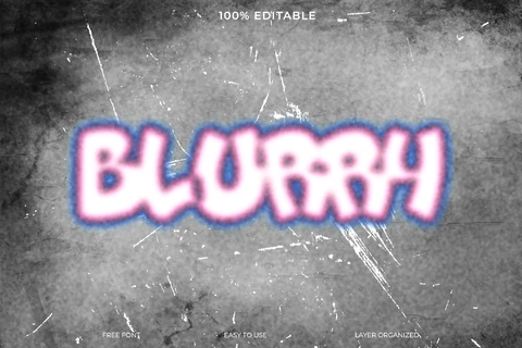 PSD Blurry Focus Graffiti Urban Font Style Text Effect