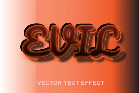 EPS Evil Surfing 3D Font Style Effect