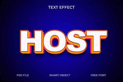 PSD Retro 3D Text Effect with Shadow