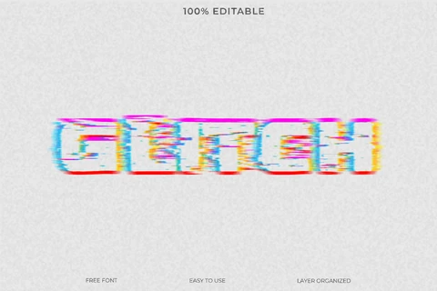 PSD Glitch Text Style Effect