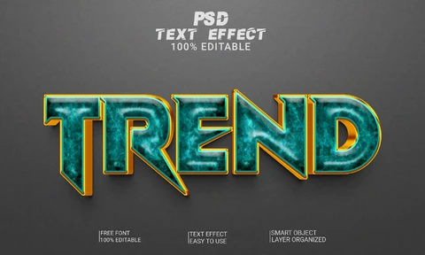 PSD Trend sharpen letters 3d font style effect