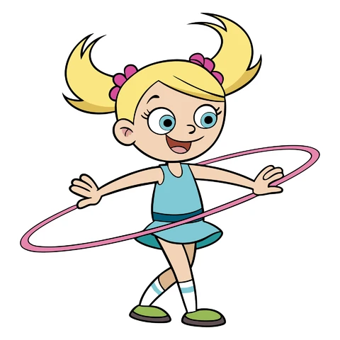 AI,JPG Cartoon Character with Hula Hoop