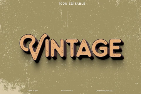 PSD Vintage Text Style Effect