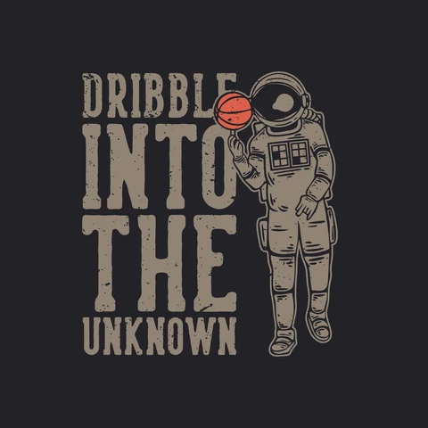 EPS,JPG Vintage Space Basketball Illustration