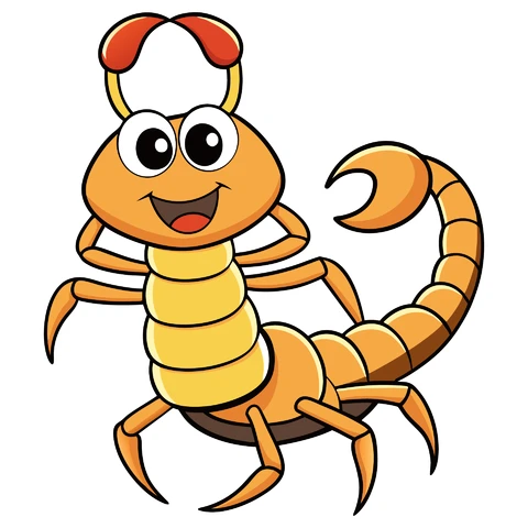 AI,JPG Cartoon Style Scorpion Illustration