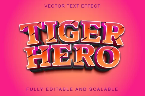 EPS Tiger hero convexo 3d estilo de fuente efecto