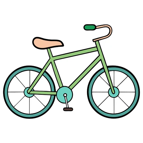 AI,JPG Ilustração de bicicleta com design plano