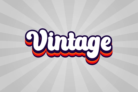 EPS Vintage Retro Font Design Style