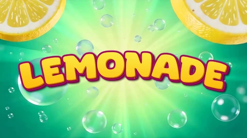 AI,EPS Efecto de texto de ráfaga de limonada vibrante