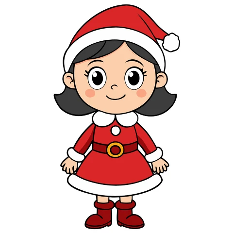 AI,JPG Cute Cartoon Christmas Character Illustration