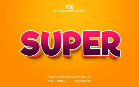 PSD Super 3d Texteffekt