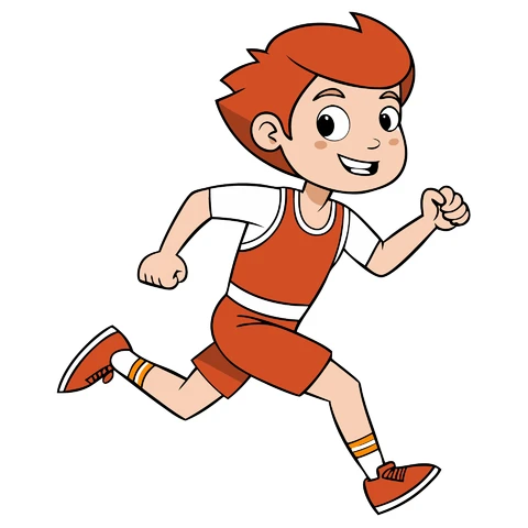 AI,JPG Illustration d'un personnage de dessin animé en train de courir