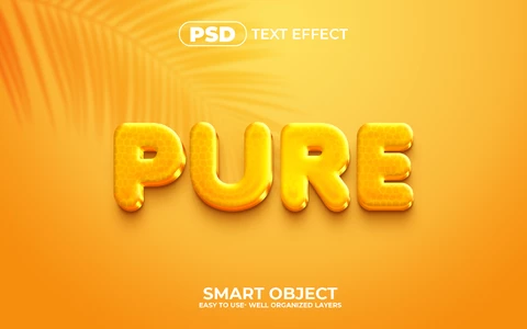 PSD Pure Honey Tropical 3D Text Effect