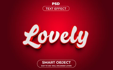 PSD Effet de texte 3d pour une jolie valentine rouge