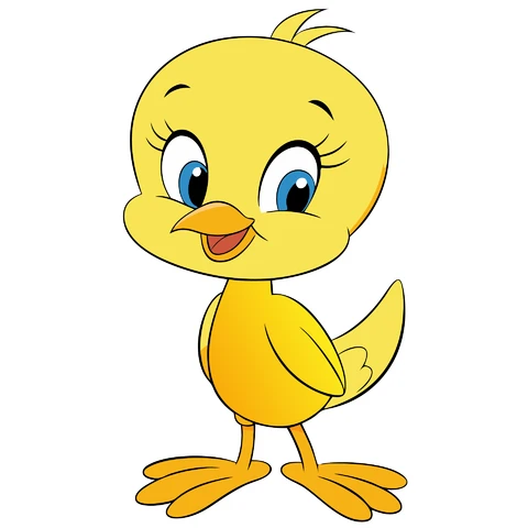 AI,JPG Cartoon Character Illustration of a Yellow Bird