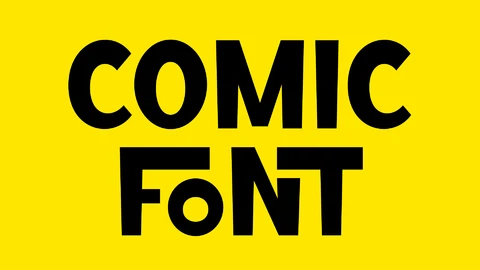 AI, EPS Komiksowa czcionka na żółtym tle