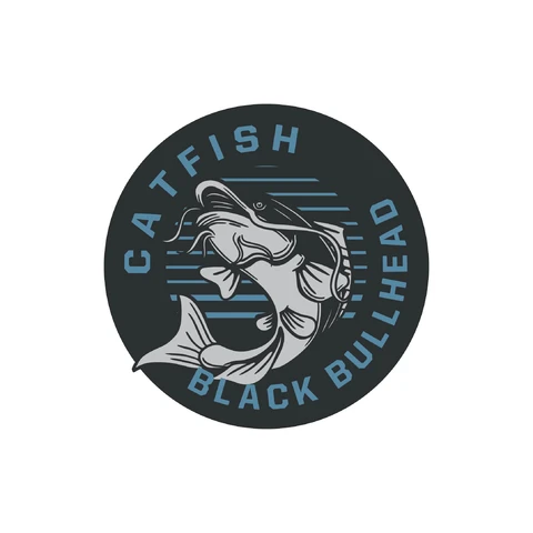 EPS,JPG Vintage Style Catfish Logo Design