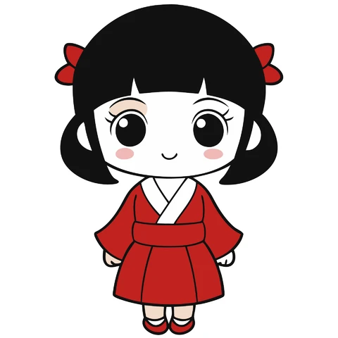 AI,JPG Kawaii Character Design with Kimono Style