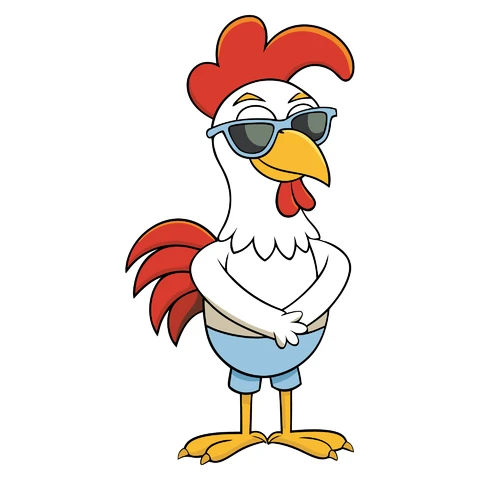 AI,JPG Cartoon Chicken Character Illustration