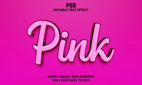 PSD Efecto texto rosa