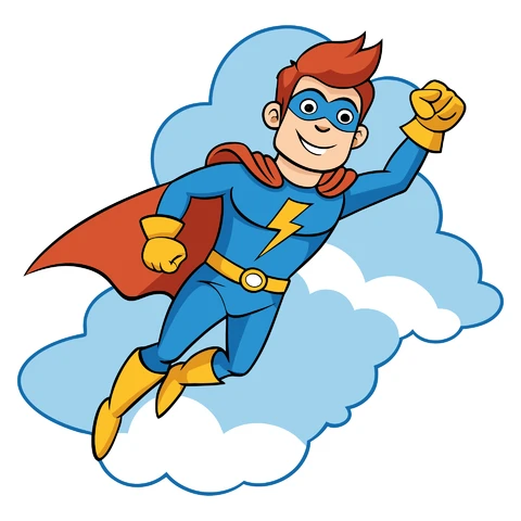 AI,JPG Cartoon Superhero Character Illustration