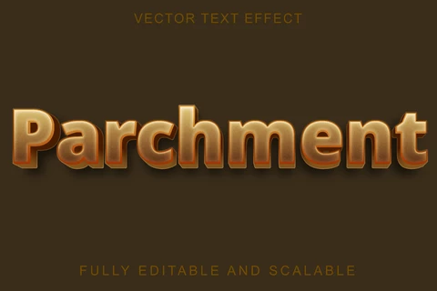 EPS Parchment old beige 3d font style effect