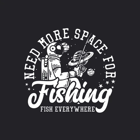 EPS,JPG Vintage Space Fishing Illustration