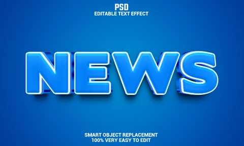 PSD Efecto de texto de noticias