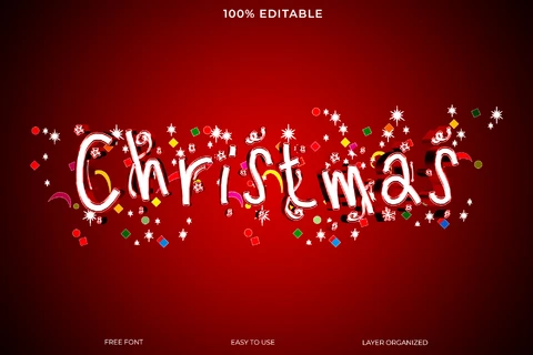 PSD Christmas Text Style Effect