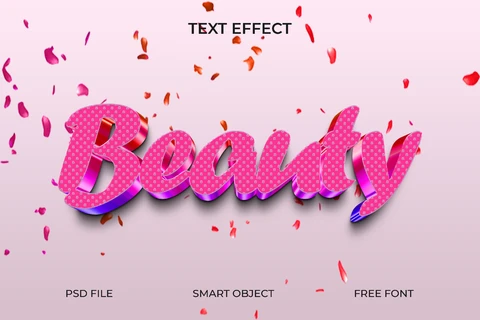 PSD Efecto de texto 3d de lunares para belleza