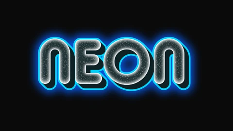 AI,EPS Blauer Neon-Text-Effekt
