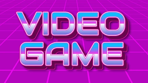 EPS,AI Effet de texte de jeu vidéo avec ondes synthétiques