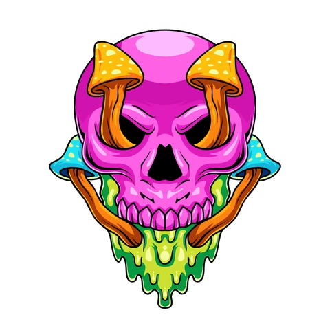 EPS,JPG Colorful Illustrative Skull Art