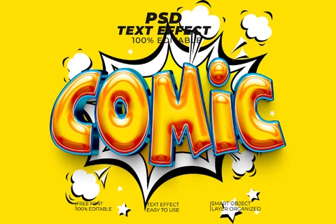 PSD Teksteffect in komische letterstijl