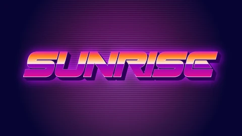 EPS,AI Effet de texte rétro sur le lever du soleil
