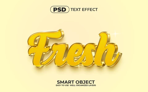 PSD Effet de texte 3d or frais