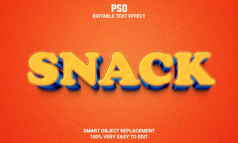 PSD Effetto testo snack