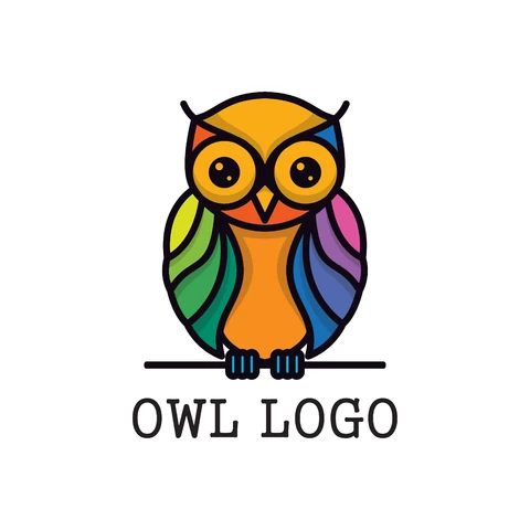 EPS,JPG Kolorowe logo sowy